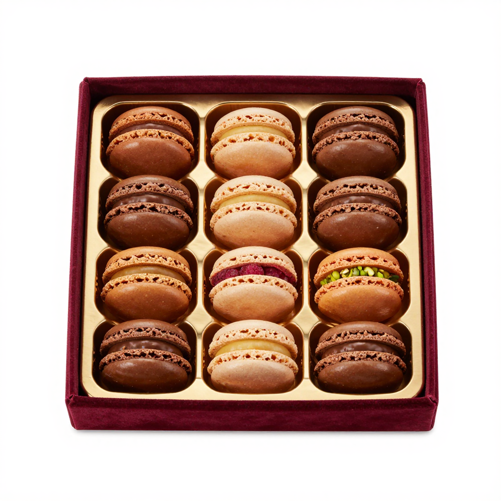 Chocolate-Dipped Macarons Box