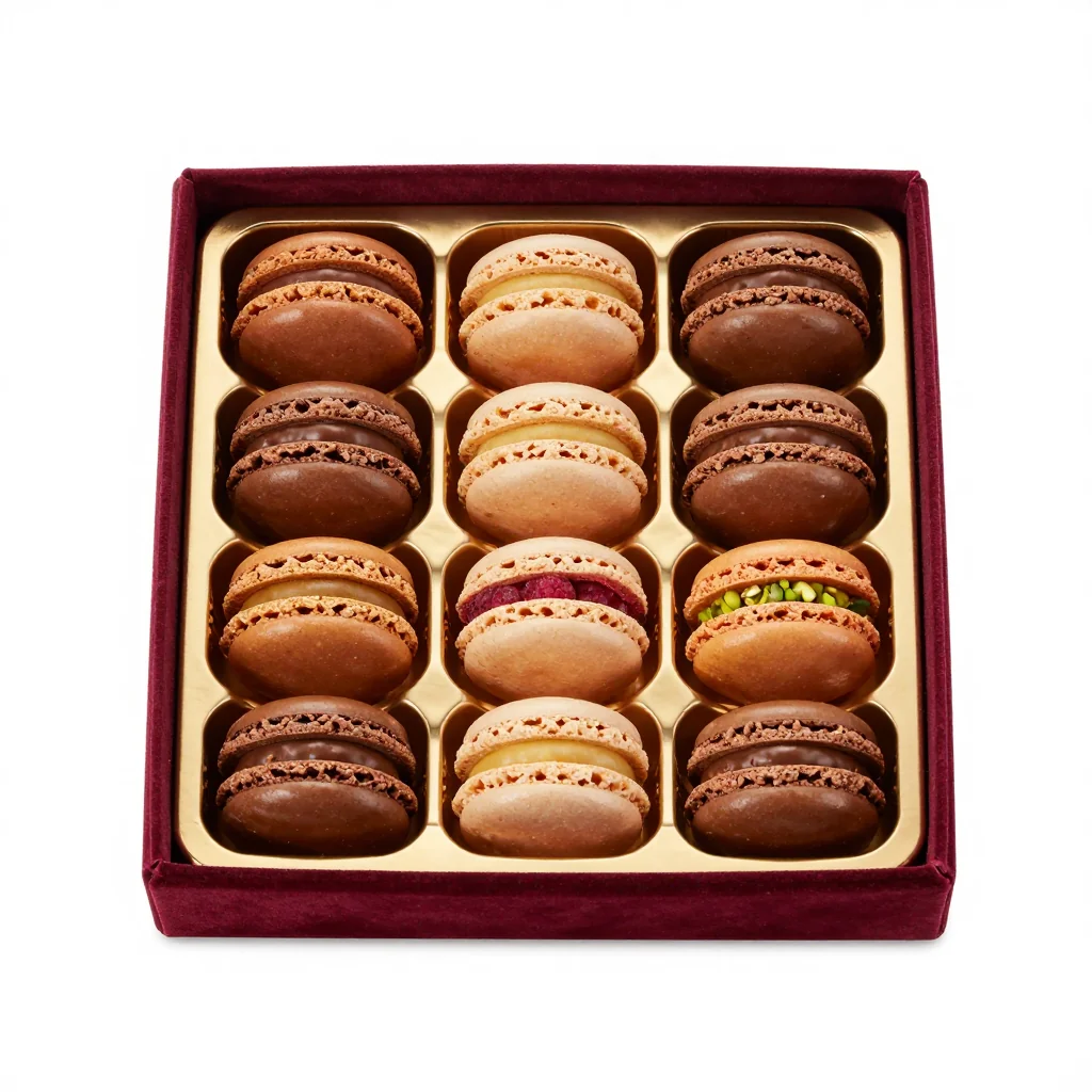 Chocolate-Dipped Macarons Box