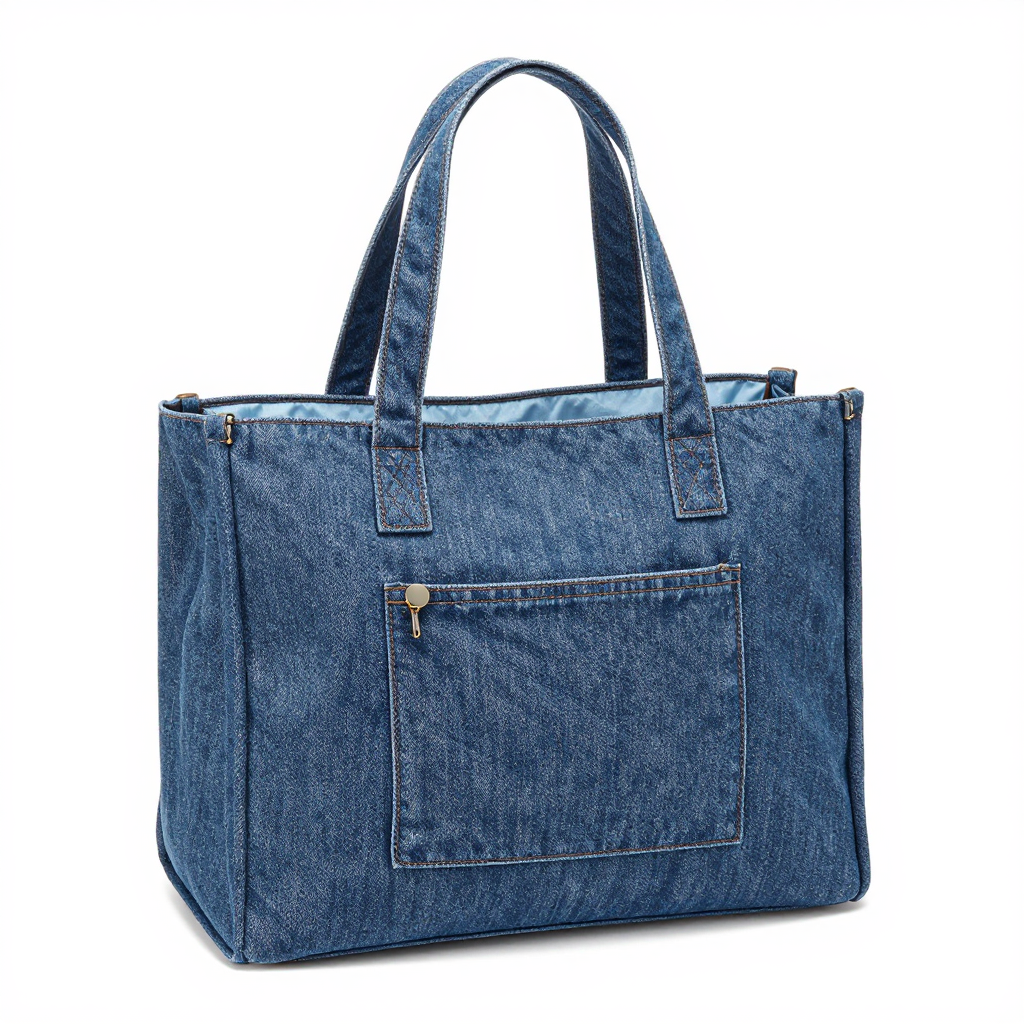 Retro Cotton Denim Tote